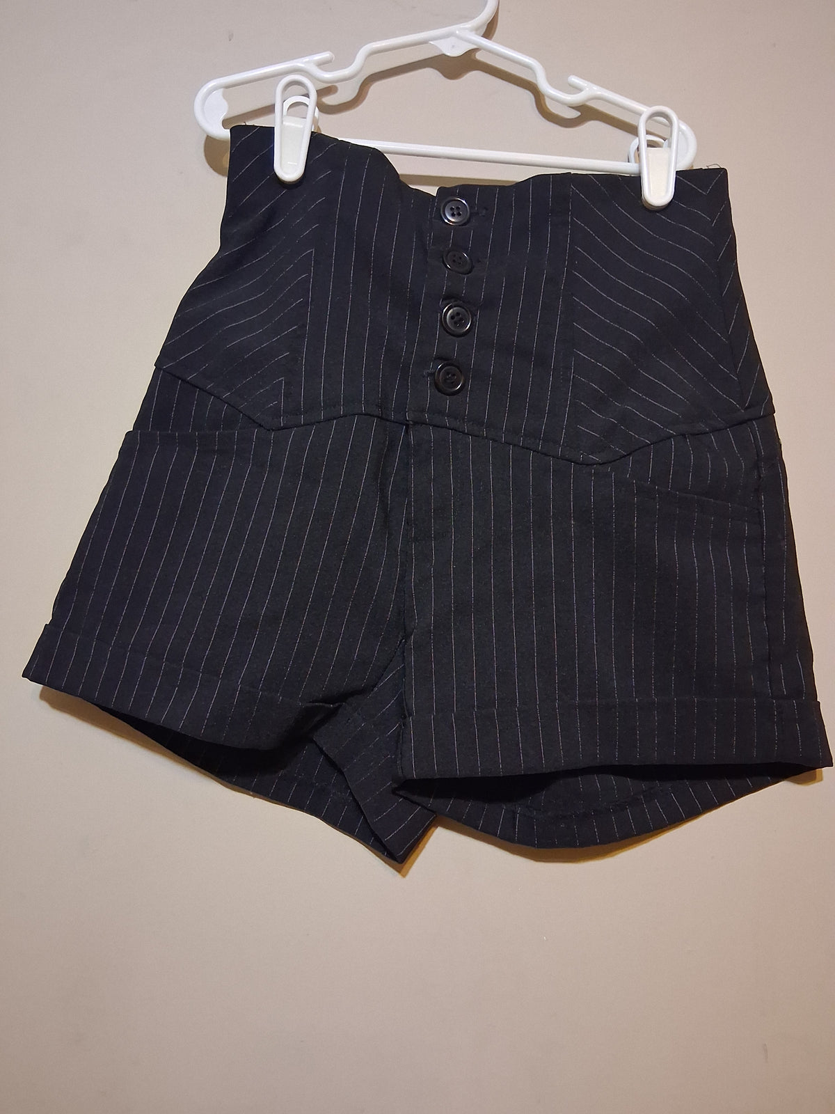 Chic Pinstripe High-Waisted Shorts