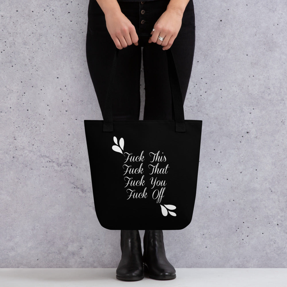 Black Tote Bag - Black Printed Tote Bag | SassyL