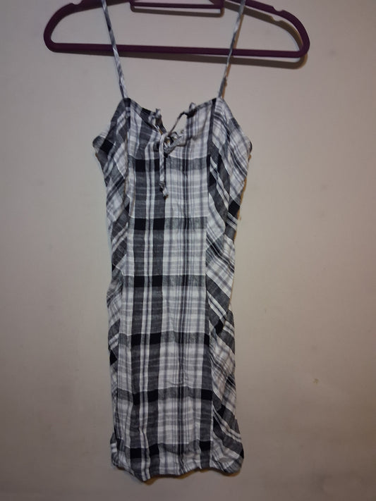Black & White Plaid Mini Dress