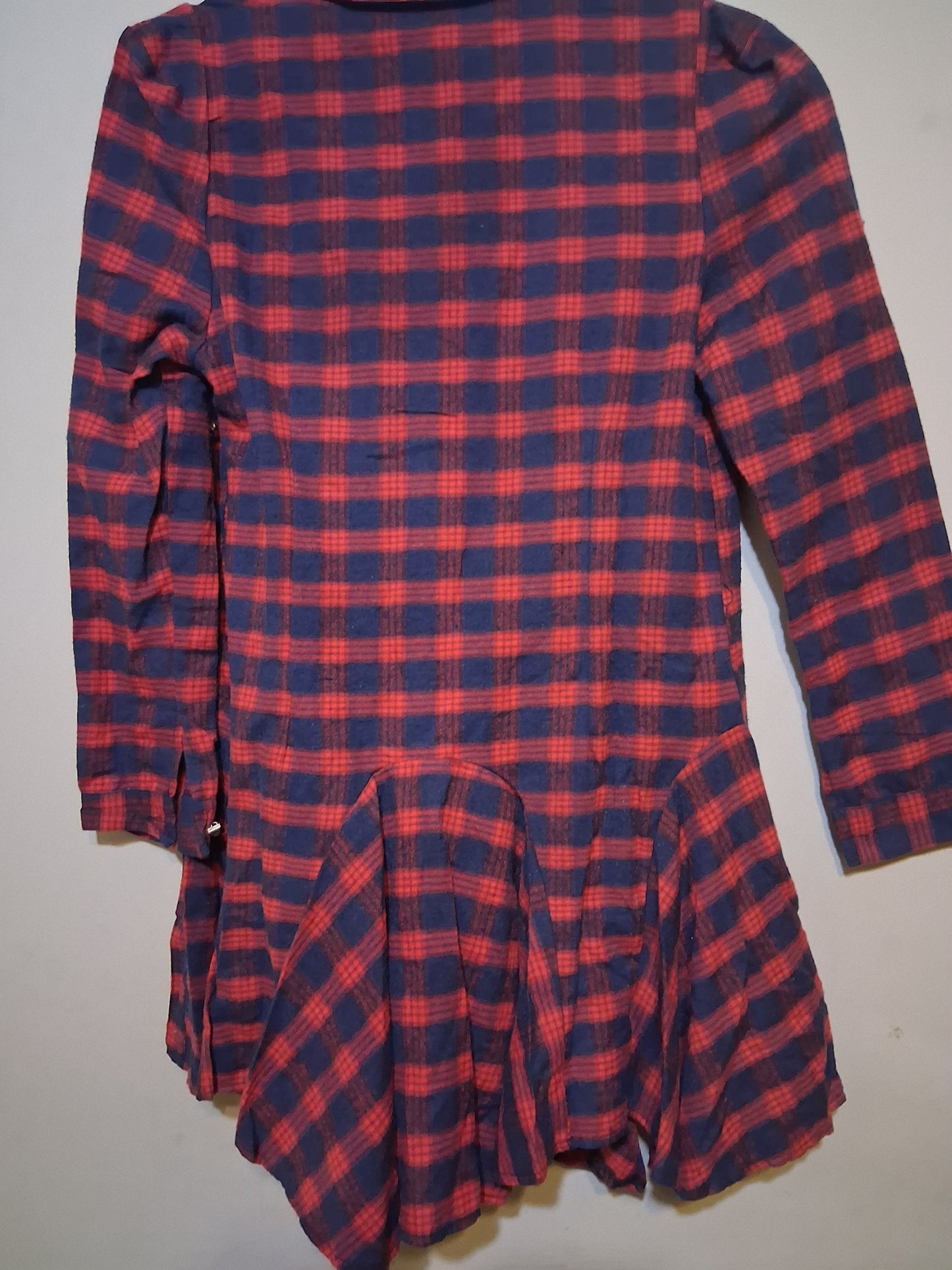 Plaid Button-Down Shirt Dress with Tie Waist
