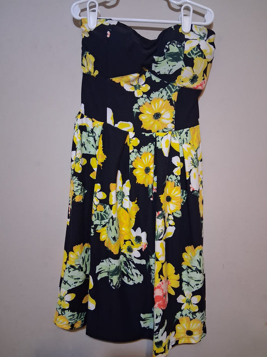 Floral Strapless Fit & Flare Dress