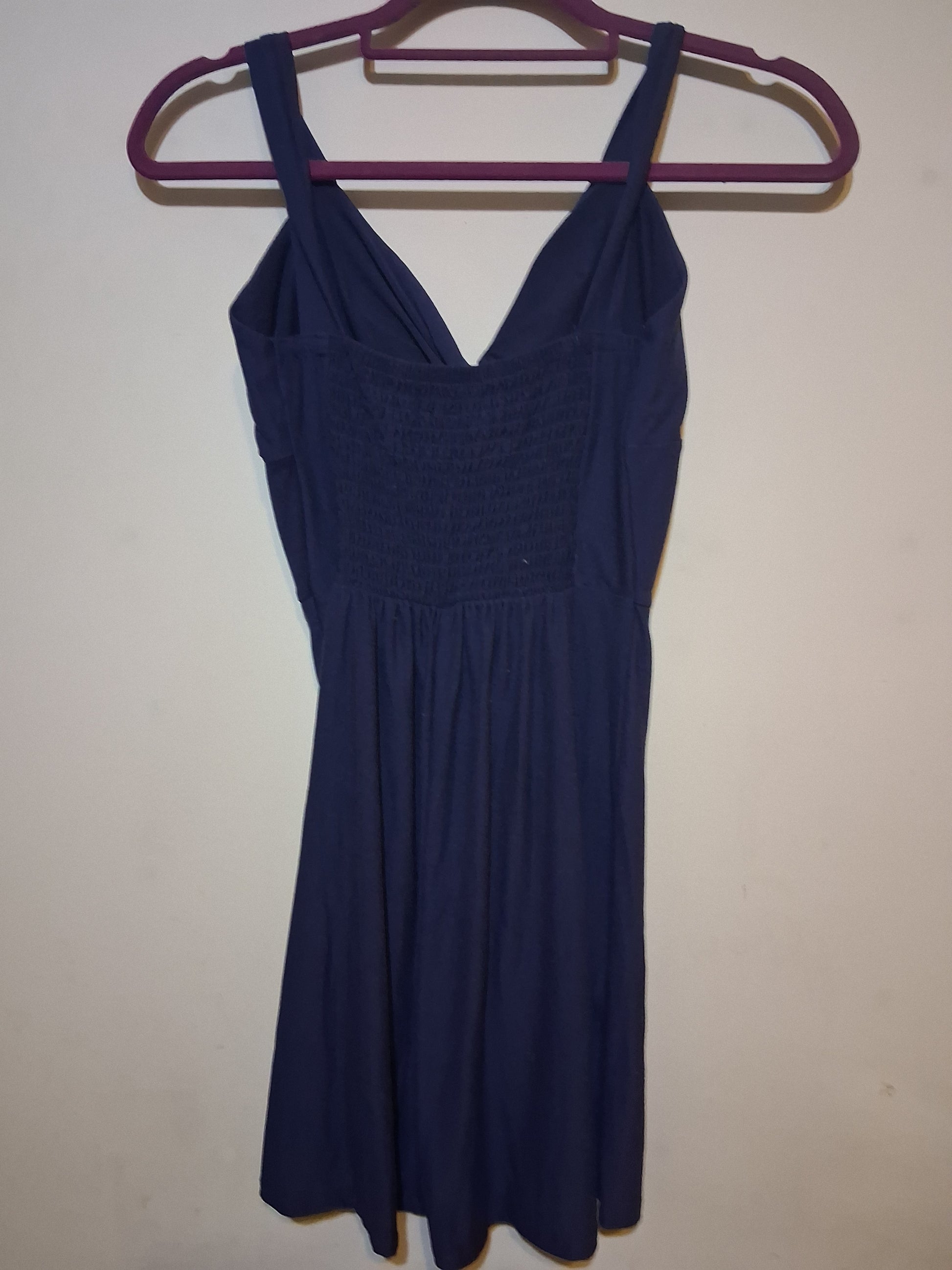 Navy Twist-Front Sleeveless Dress