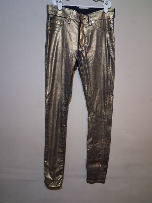 Golden Glam Metallic Skinny Jeans