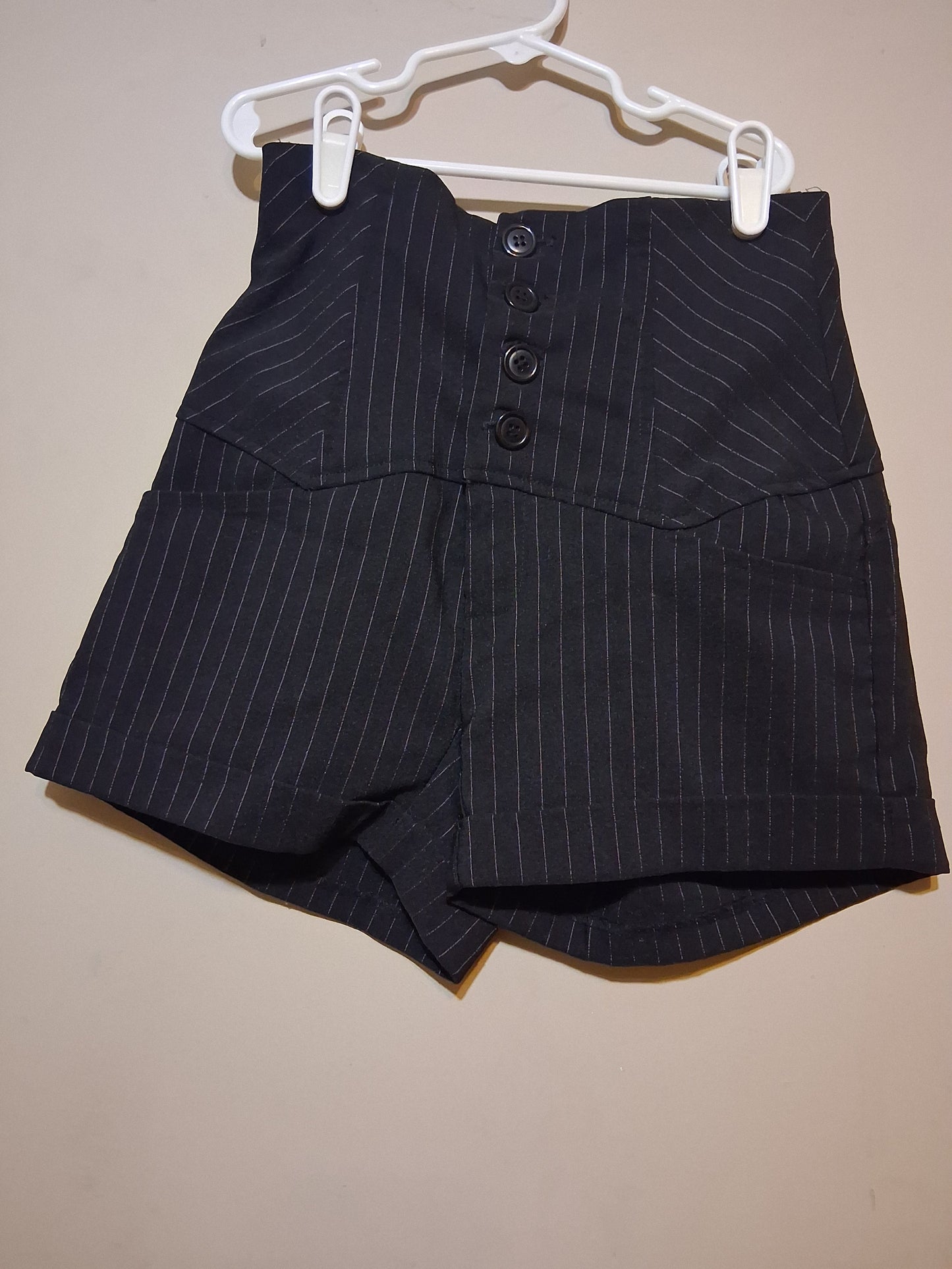Chic Pinstripe High-Waisted Shorts