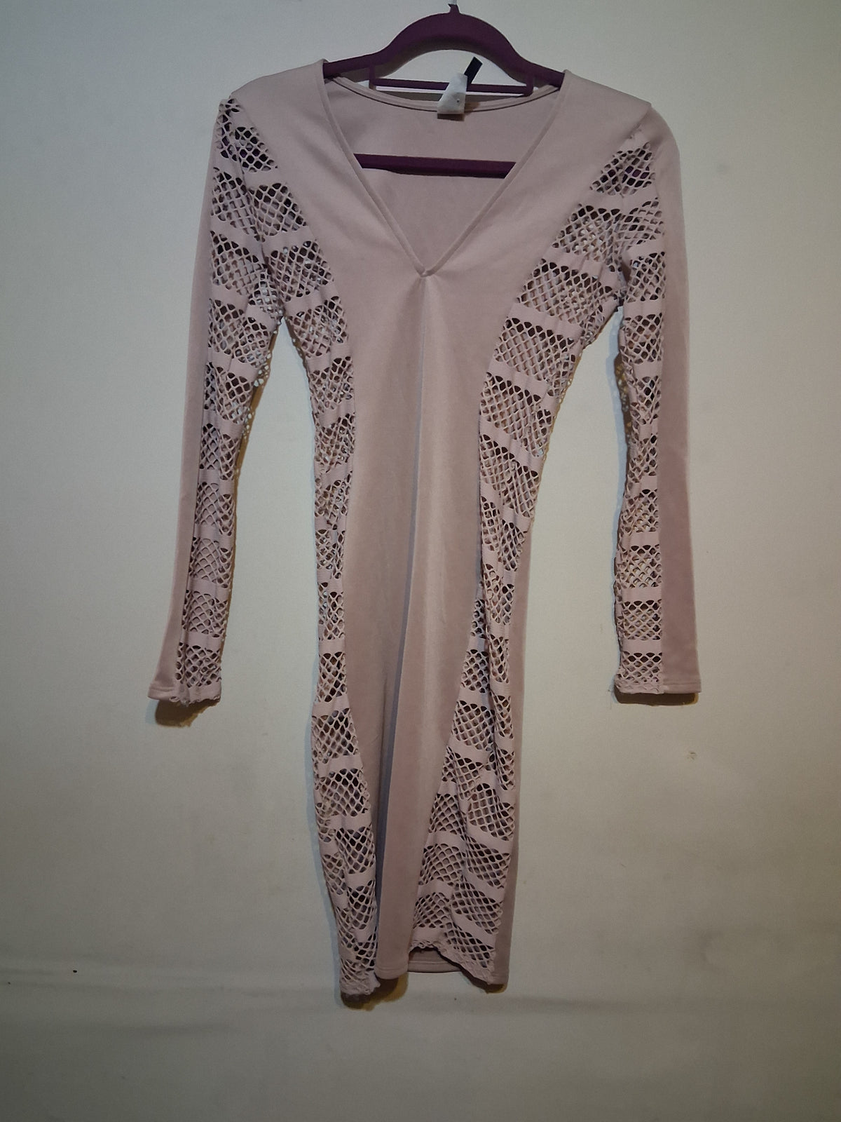 Blush Pink Long Sleeve Bodycon Dress