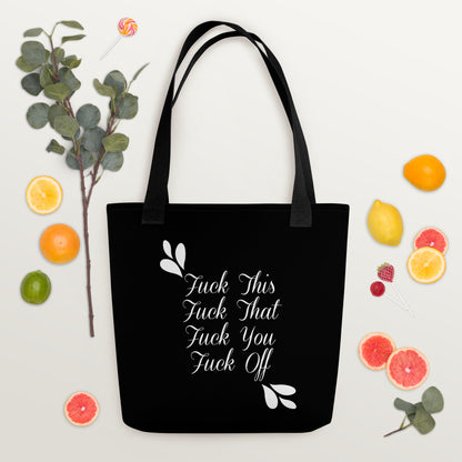 Black Tote Bag - Black Printed Tote Bag | SassyL