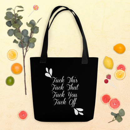 Black Tote Bag - Black Printed Tote Bag | SassyL